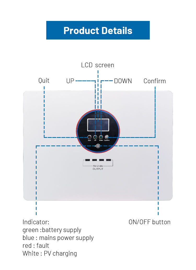All in One ESS 1000W Off Grid Inverter 1.28kWh LiFePO4 Battery Home Energy Storage