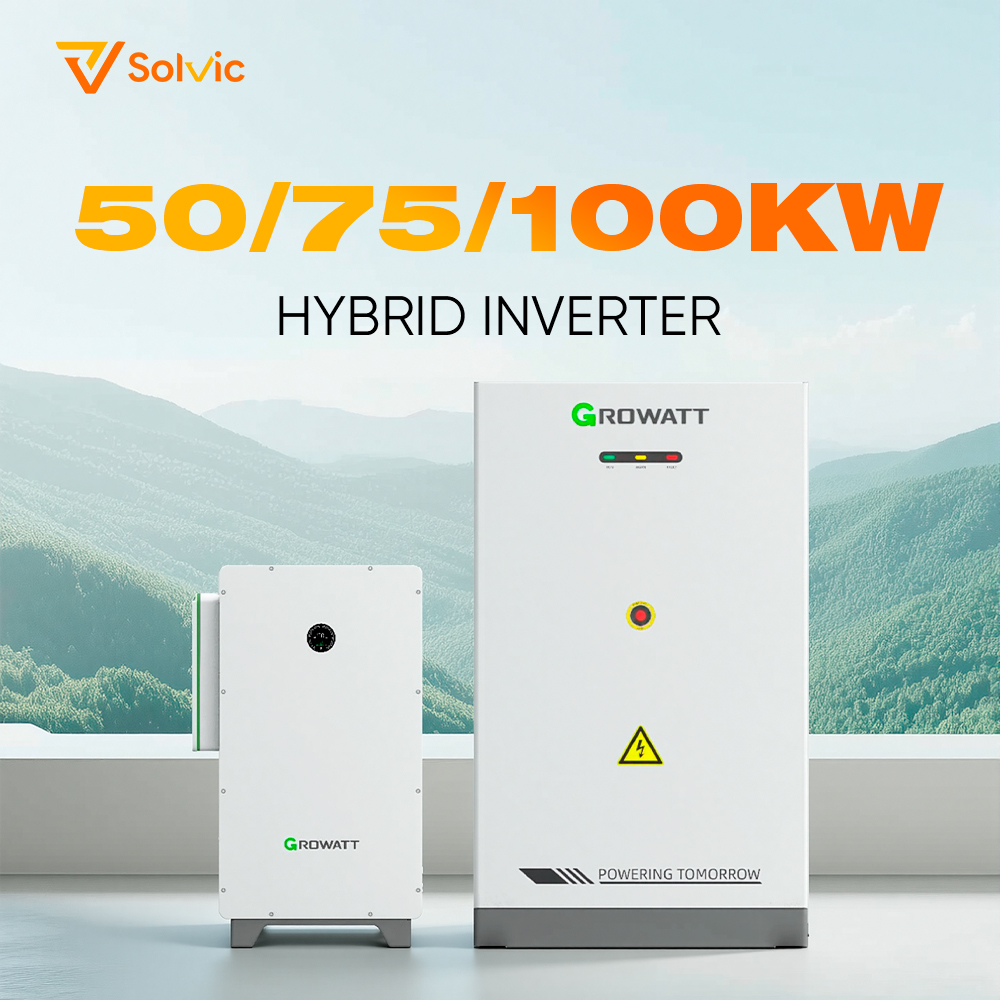 Growatt WIT 50-100K-HU Three Phase Hybrid Inverter for HV LiFePO4 Batteries with WiFi