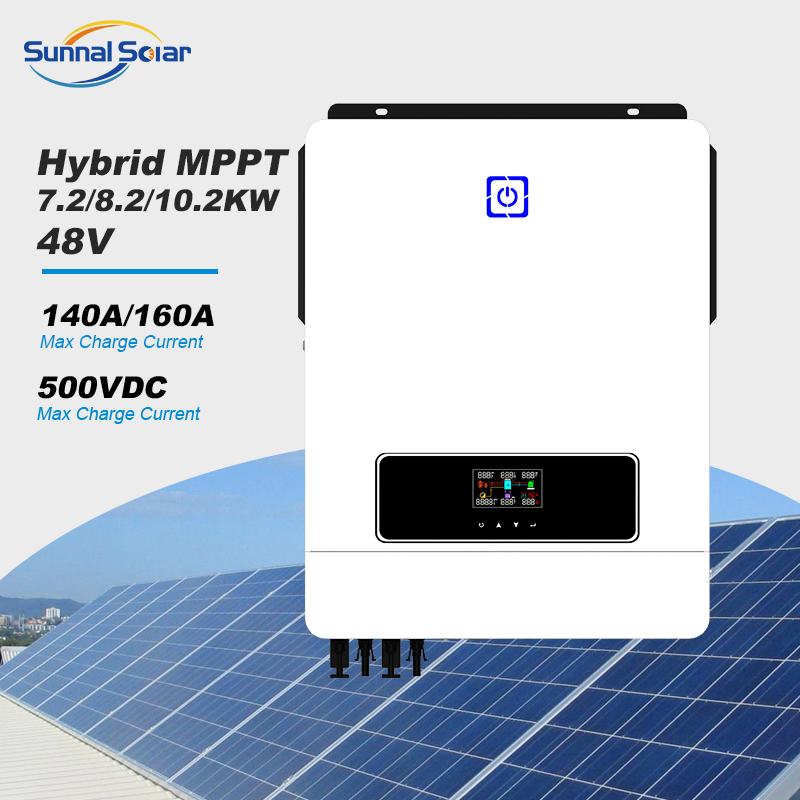 8.2KW/10.2KW 48V Purer Sine Wave IP65 Single LCD Display Solar Hybrid Inverter Generator for Solar Power System