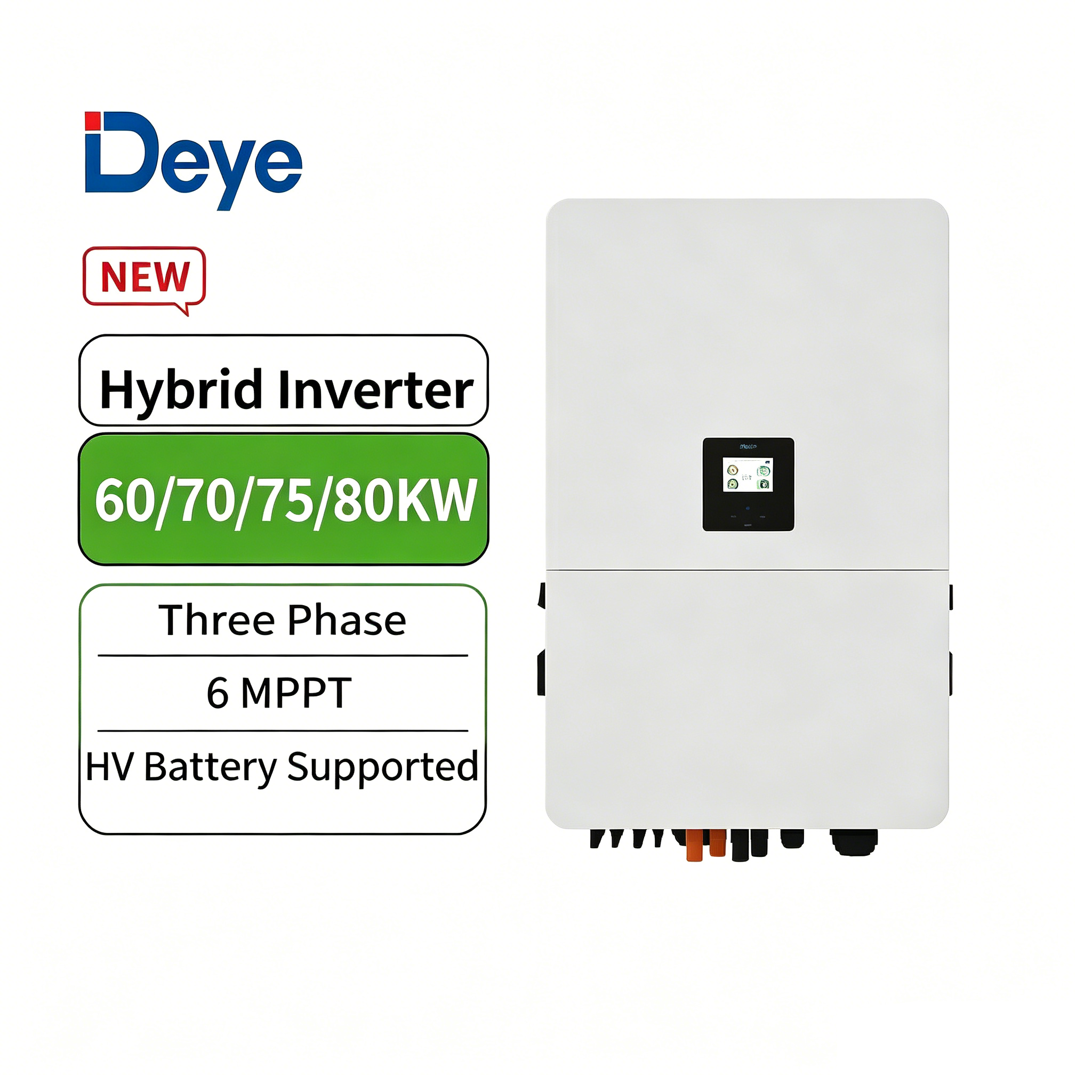 Deye Commercial Hybrid Inverter 60-80kW Generator Compatible Factory Price for Commercial ESS Projects