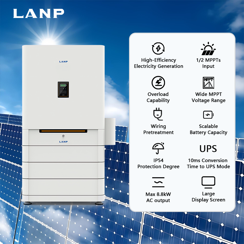 Low Voltage Single Phase 3-8kW 1/2 MPPT Pure Sine Wave Parallel 5kW on and Off Grid Hybrid Solar Inverter for Solar System Home