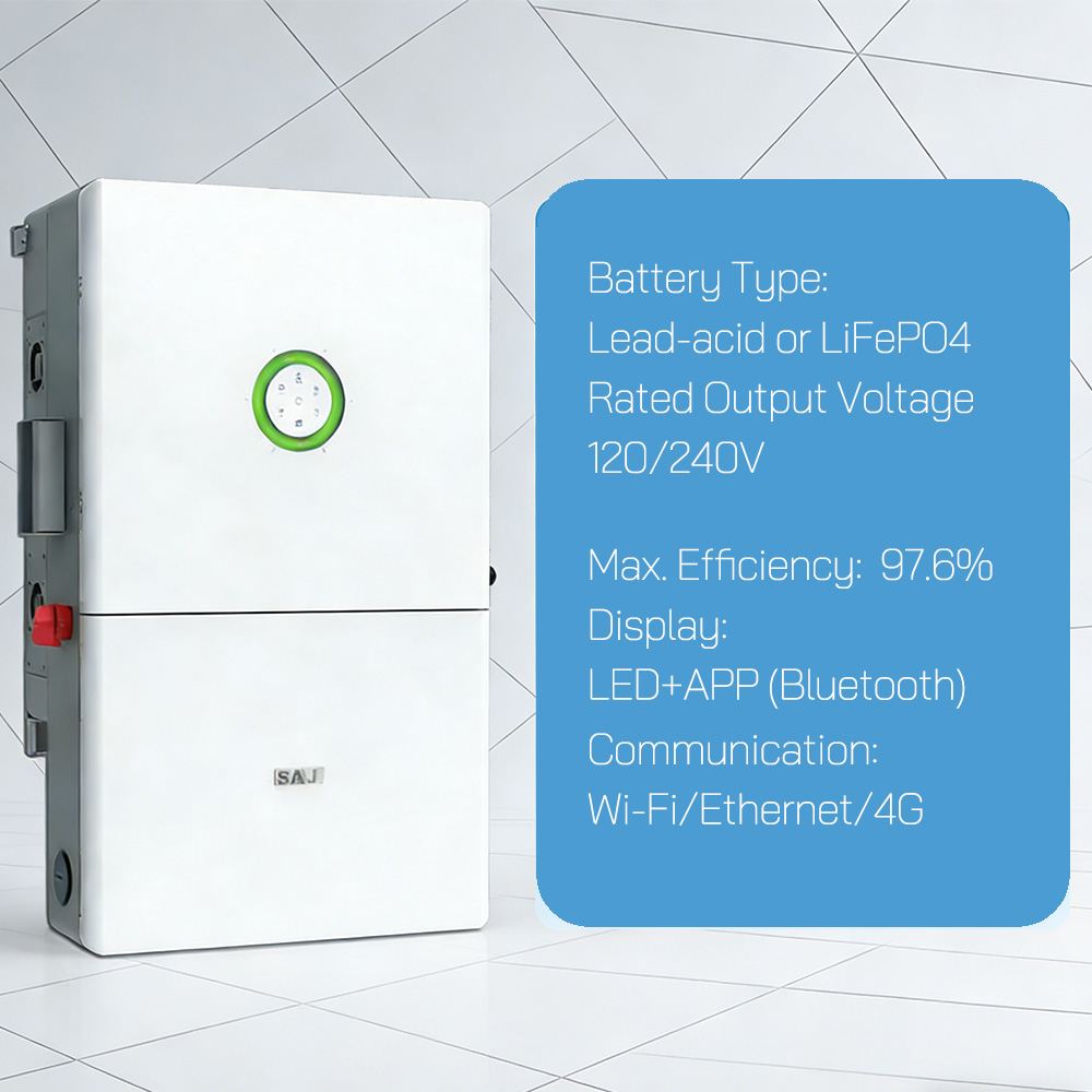 11.4kW LV Hybrid Solar Inverter Whole Home Backup Power Generator 4 MPPT Channels 48V Battery Compatible 1.5DC/AC PV Ratio Wall