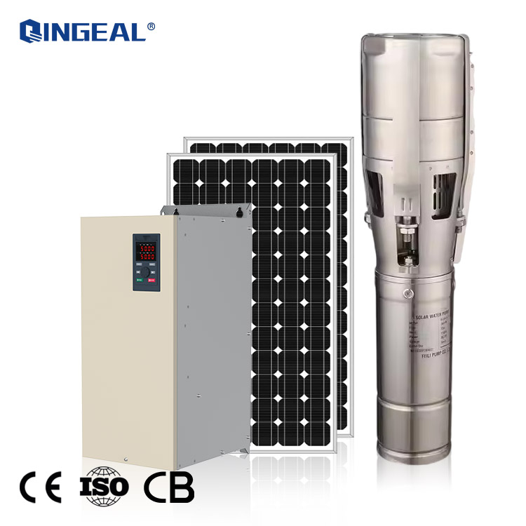 10hp Ac Dc 60m Head 3'' Outlet High Power Flow Solar Deep Well Irrigation Pump with Inverter