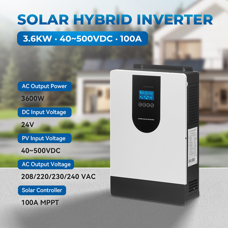 220V 3.6KW Hybrid Solar MPPT Pure Sine Wave Inverter System Home Use Single Phase High Temperature Resistance 24V