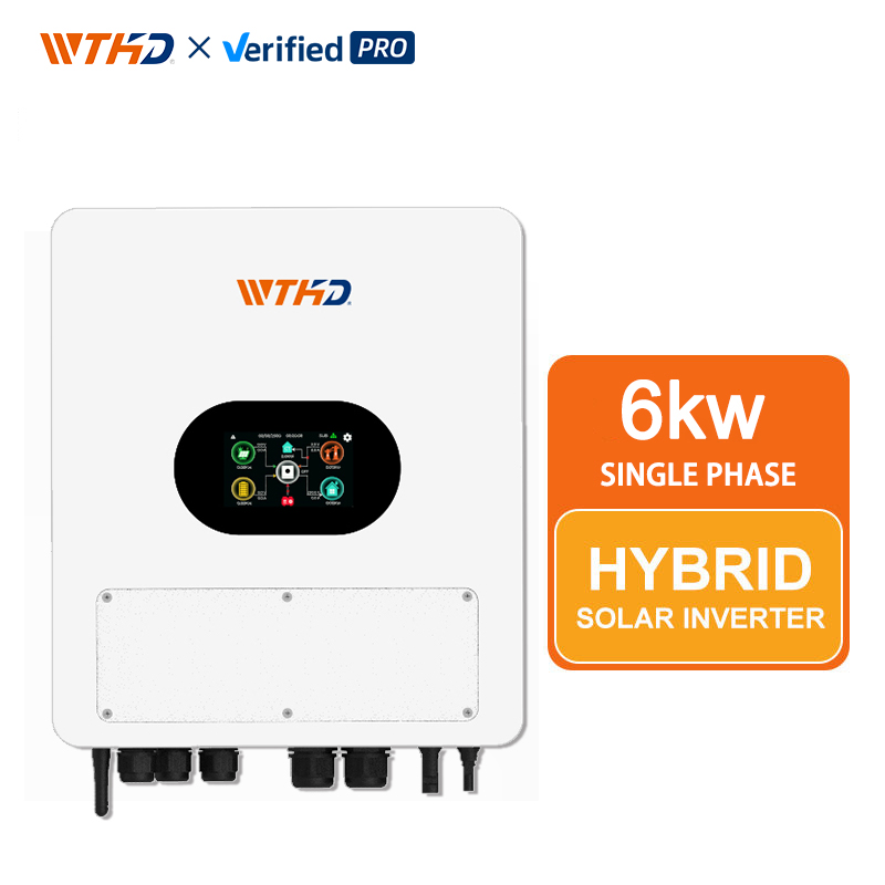 IP65 48V 6KW Single Phase Low Voltage Hybrid Solar Inverter 6000W 6KVA Pure Sine Wave On/Off Grid Solar Inverter with Dual MPPT