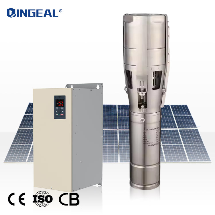 10hp Ac Dc 60m Head 3'' Outlet High Power Flow Solar Deep Well Irrigation Pump with Inverter