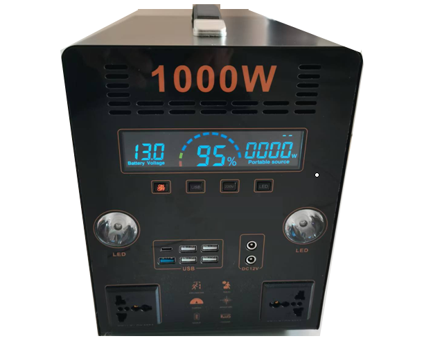 Reliable 2200W Hybrid Inverter Solar Generator with Lithium Ion Battery Jump Starter Flashlight for Home Emergency Power Car Use