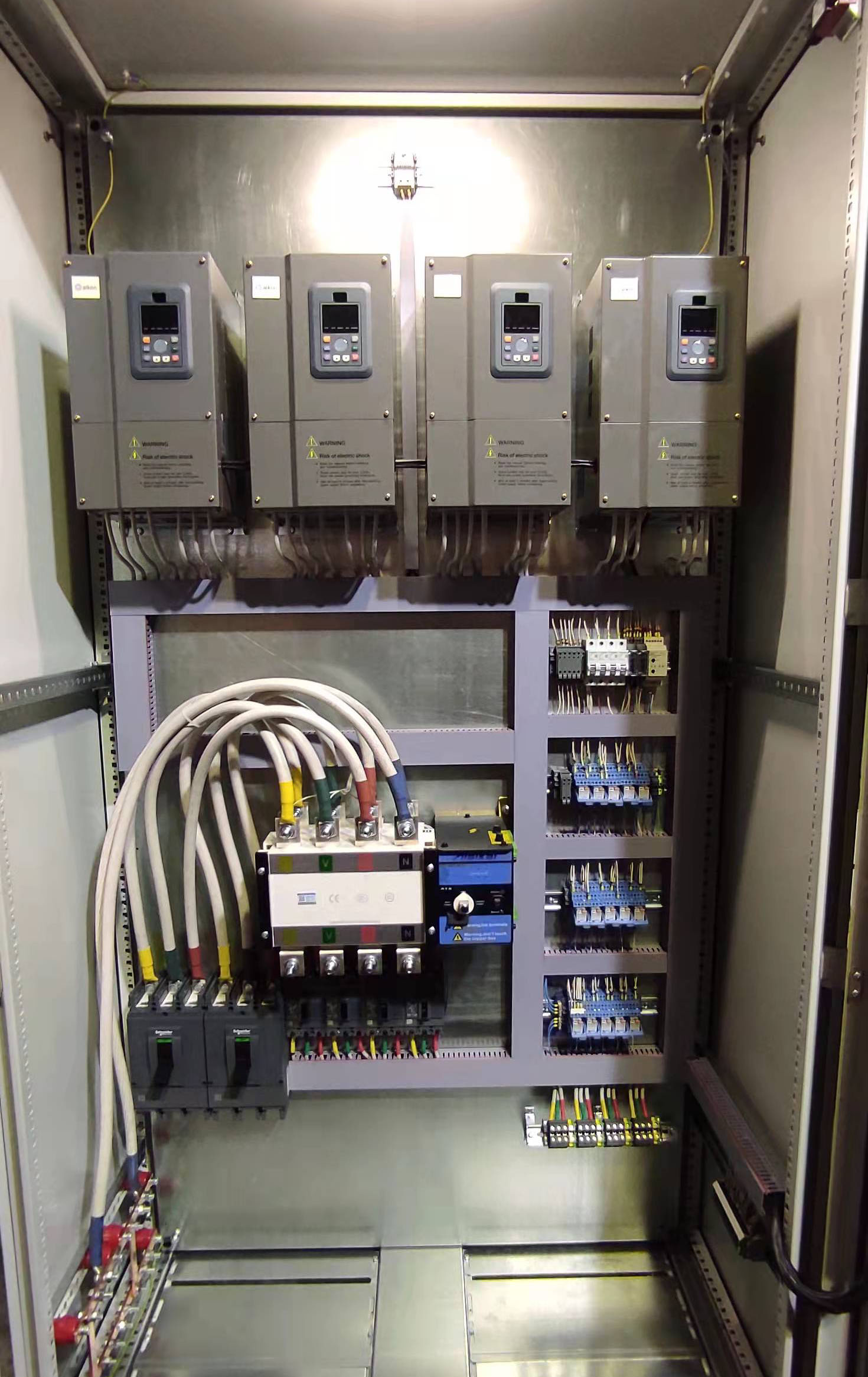 Vfd Control Board Panel Organized Wiring Motor Speed Controller Solar Pump Vfd Control Cabinet with Plc