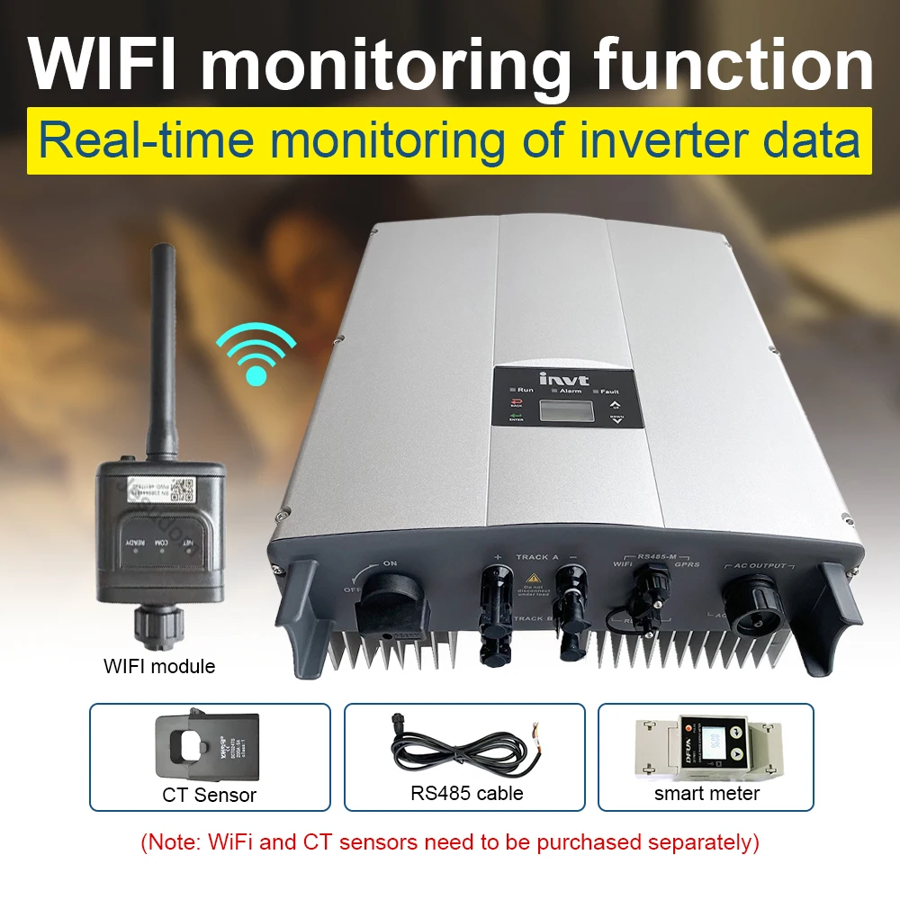 5000W on Grid Solar Inverter Single Phase 5KW Grid Tie PV Inverter Wifi Monitor for Home Rooftop Solar Power System