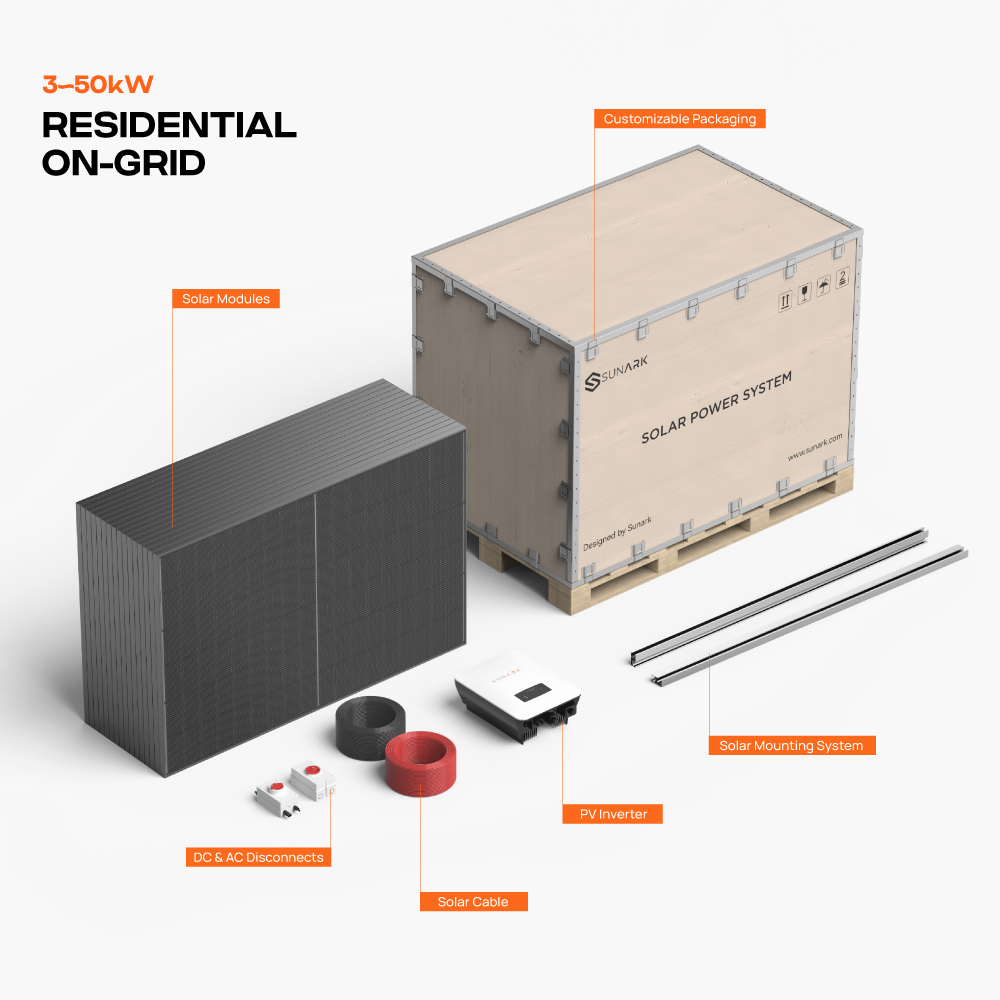 Sunevo Complete On Grid 3kw 5kw 10kw 15kw 20kw 30kw 50kw Hybrid Solar Energy Power System With Customizable For Home Use