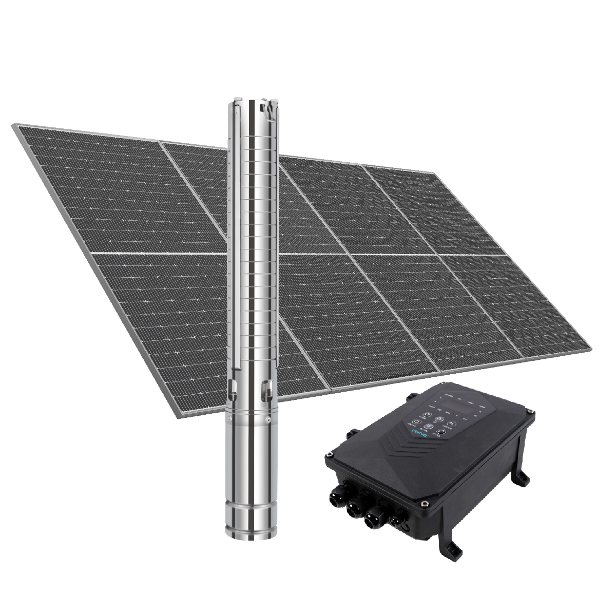 VEICHI Durable 4inch AC/DC Solar Submersible Pump Deep Well Water Pump Inverter