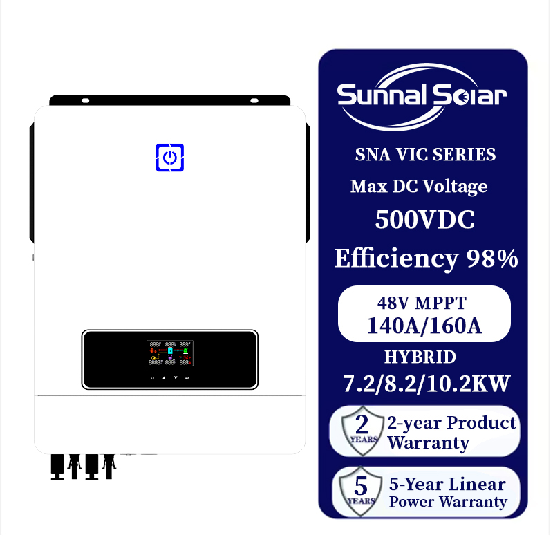 8.2KW/10.2KW 48V Purer Sine Wave IP65 Single LCD Display Solar Hybrid Inverter Generator for Solar Power System