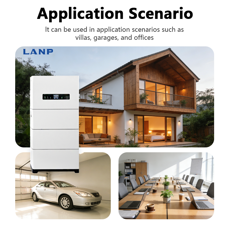 All in One 20kWh 102.4V Stacked LiFePO4 Lithium Battery Hybrid Inverter Off Grid &amp; Grid Tied Energy Storage System for Home Use