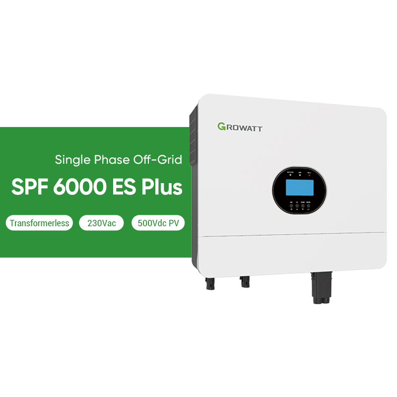 Growatt off Grid Solar String Inverter SPF 6000 Es Plus 6kw Single Phase Dual MPPT Pure Sine Wave Solar Power Inverters