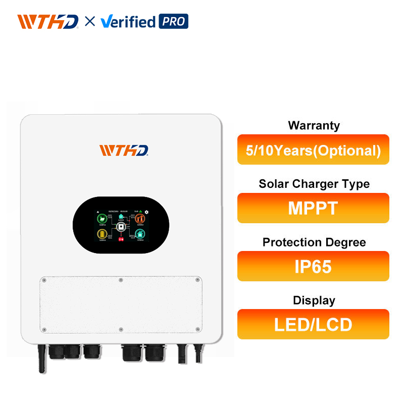 IP65 48V 6KW Single Phase Low Voltage Hybrid Solar Inverter 6000W 6KVA Pure Sine Wave On/Off Grid Solar Inverter with Dual MPPT