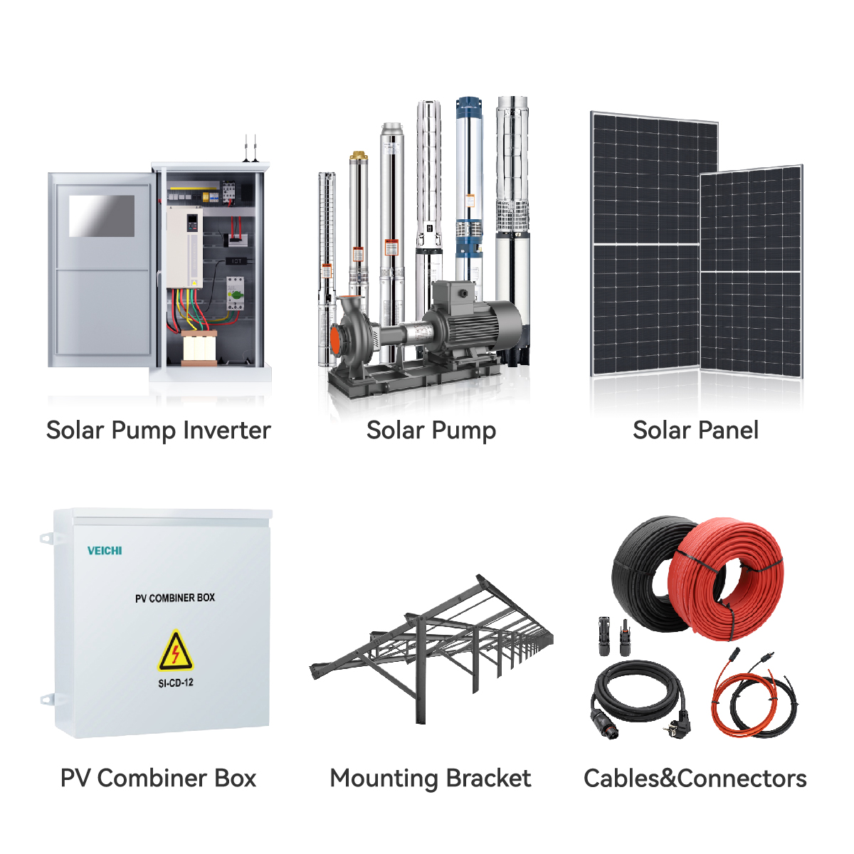 VEICHI SI23 VFD Cabinet 18.5kW 25HP MPPT Controller Stainless Steel Solar Water Pumping Set for Agriculture Irrigation in Desert