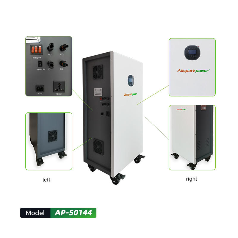 Smart Home Solar Energy Storage System 5KW Inverter 48V 100Ah Lifepo4 Pack Hybrid Grid Wall-Mounted IP54 BMS All-In-One 14.4kWh