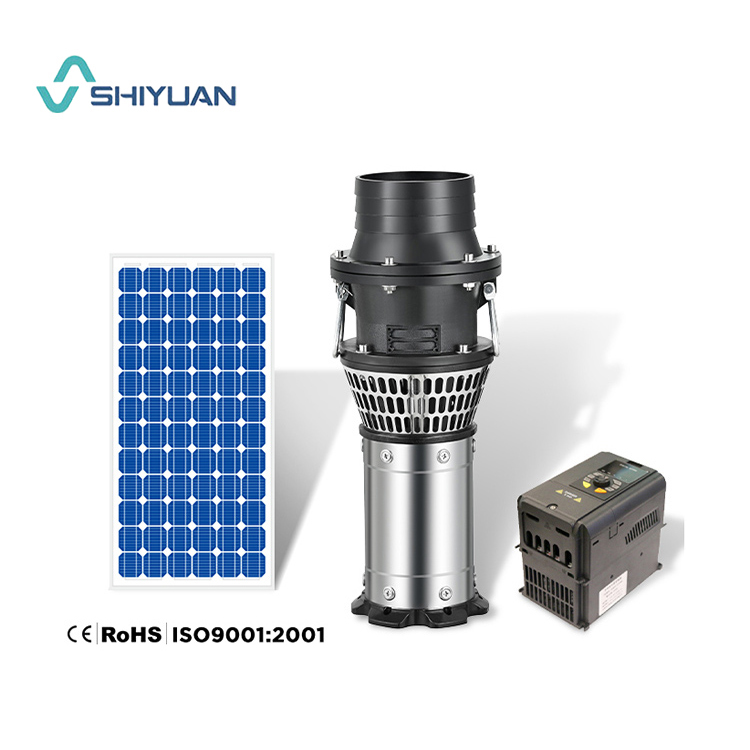 SHIYUAN High Quality Dc 380V 4Kw 5Hp Ac Dc Solar Brushless Type Solar Submersible Water Pump Well Pumps for Irrigation on Sale