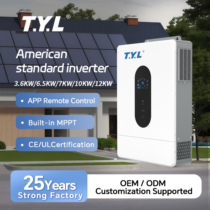 TYL 7200W Hybrid Solar Inverter 120V 240V with CT Zero Export and Generator Compatible Design