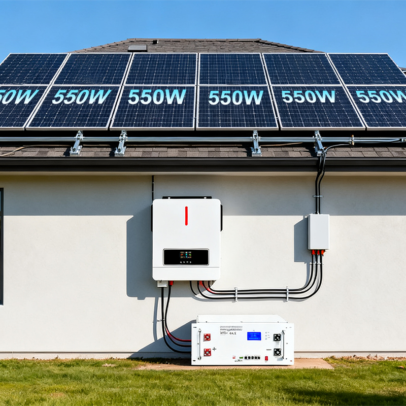 High Frequency Solar Hybrid Inverter 6kW Complete Solar Panel System 10kwh Lithium Iron Battery and Solar Panel
