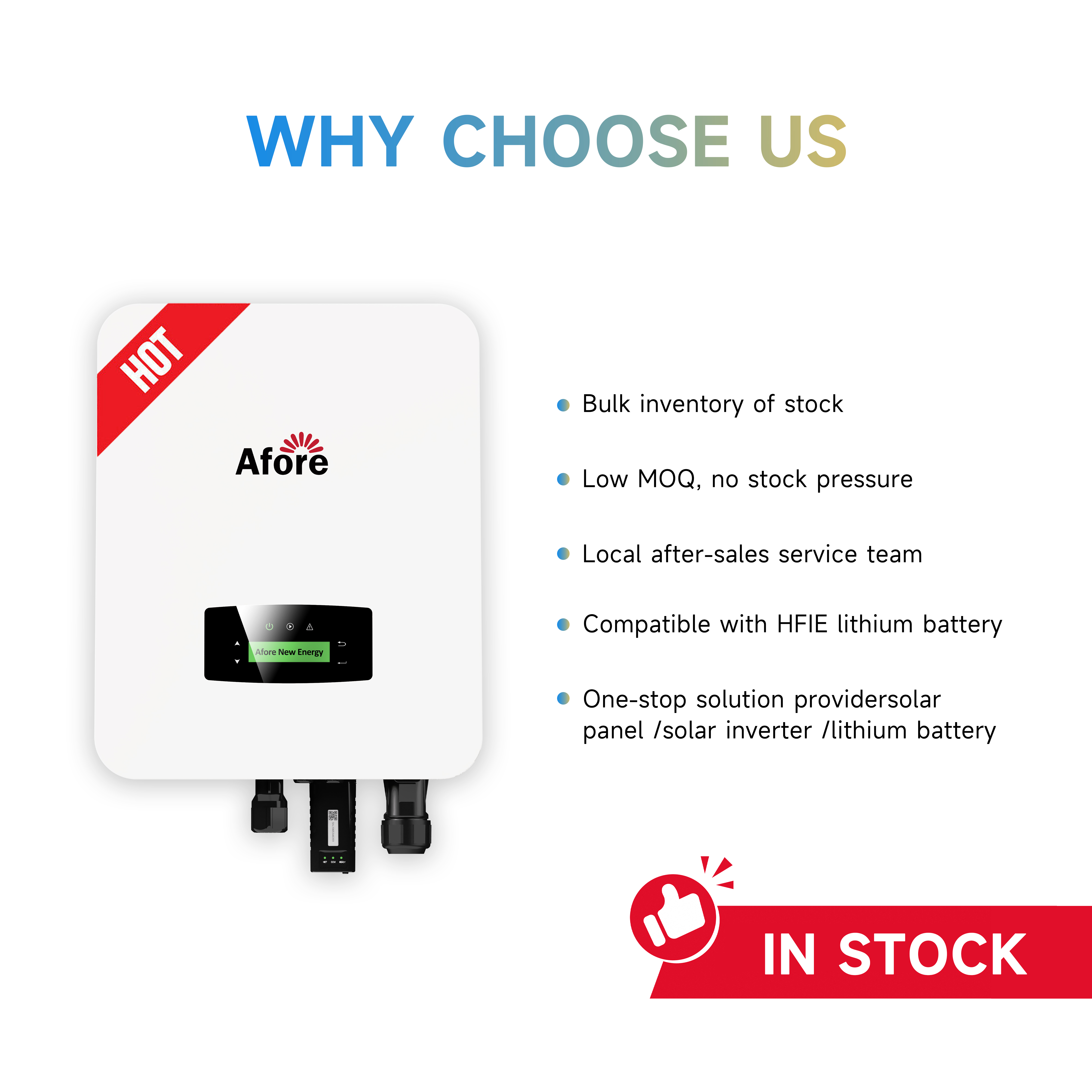 Afore 6KW DC to AC Hybrid Storage Inverter Single Phase Solar Inverter with Low Voltage Lithium Battery for Energy Systems