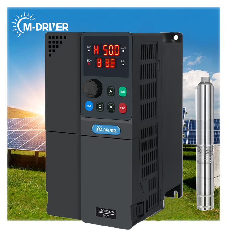 M-driver 3 Phase Solar Water Pump Inverter DC to AC Inverter 7.5kW 10HP 0-500Hz 17A Output for Deep Well Pump