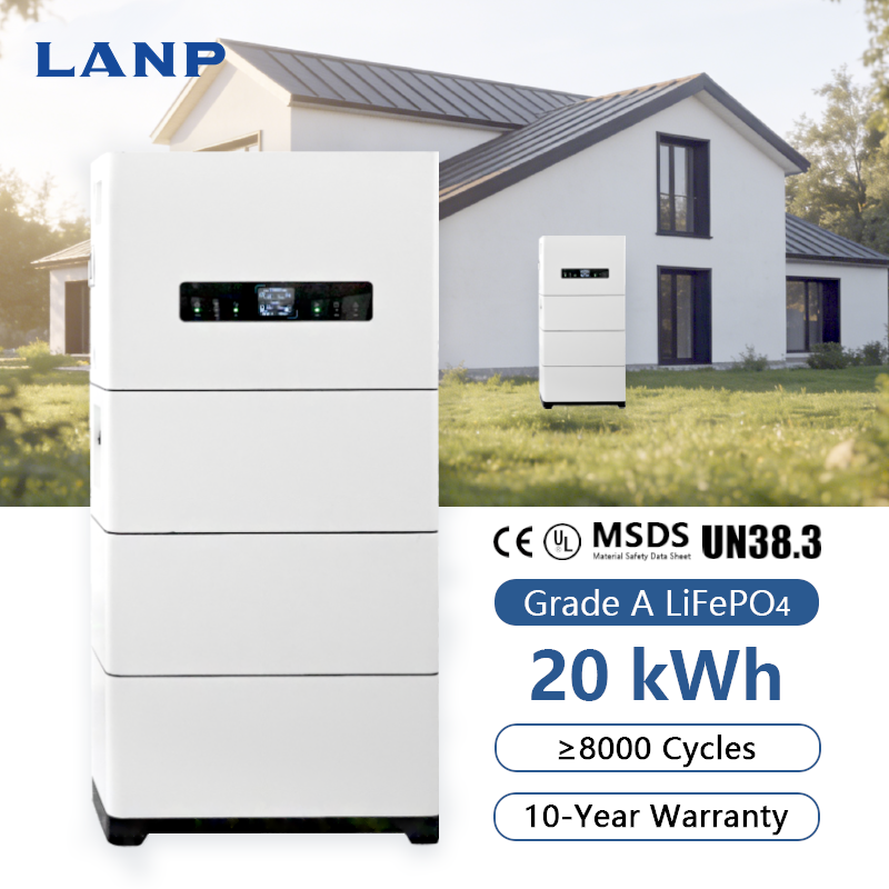 All in One 20kWh 102.4V Stacked LiFePO4 Lithium Battery Hybrid Inverter Off Grid &amp; Grid Tied Energy Storage System for Home Use