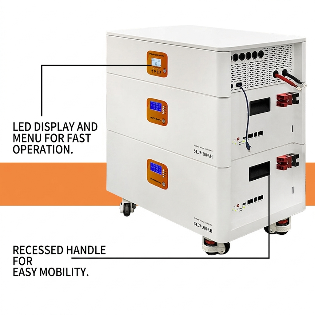 60kW Stackable Solar Inverter Energy Storage All-in-One Machine, 15kW 30kWh Lithium Battery for Home Energy Storage