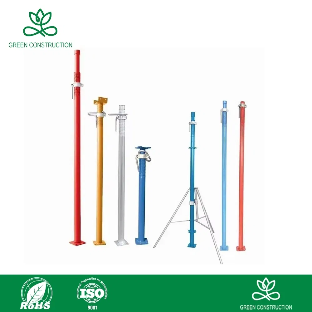 Green Construction Shoring Scaffolding Steel Props Manufacturers Strong Weather Resistance Heavy Duty Construction Support