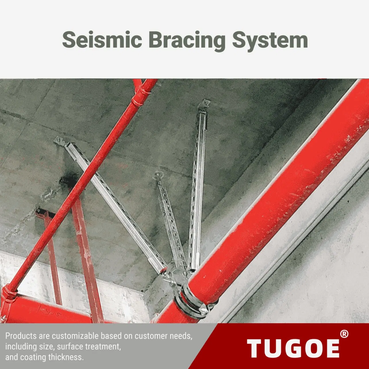 Strut Channel Adjustable Seismic Support for Water Pipe Systems