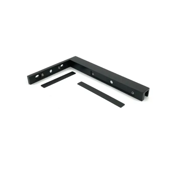 Matt Black Shower Enclosure Glass to Wall Bathroom Support Corner