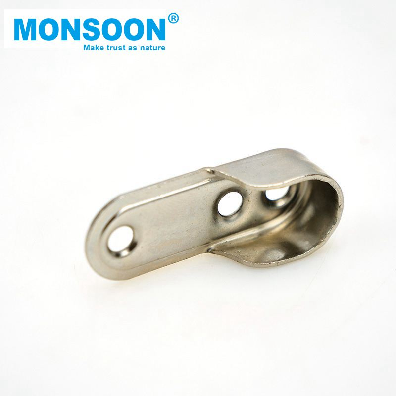 Wardrobe Accessories Tube Hanging Rail Support Closet Clothes Nickle Plated Pipe Hanger Zinc Alloy Oval Tube Support for Wardrobe