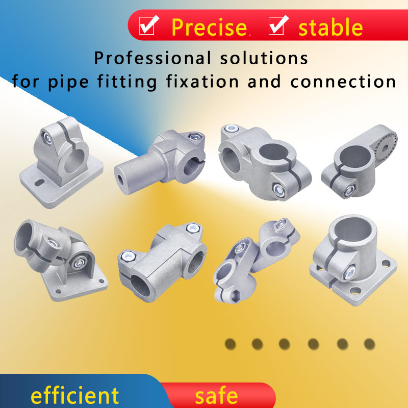 Round Pipe Connectors Aluminum Alloy Pipe Clamps Base Flanges Fasteners Pipe Fittings Fixed Clamps Stainless Steel Pipe Supports