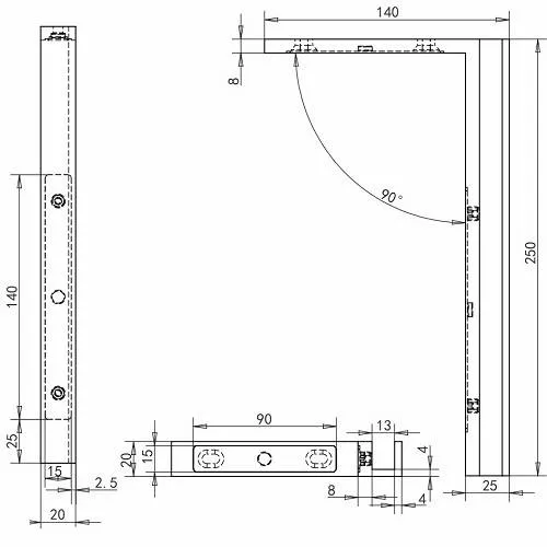 Glass Clamp Support Corner 5