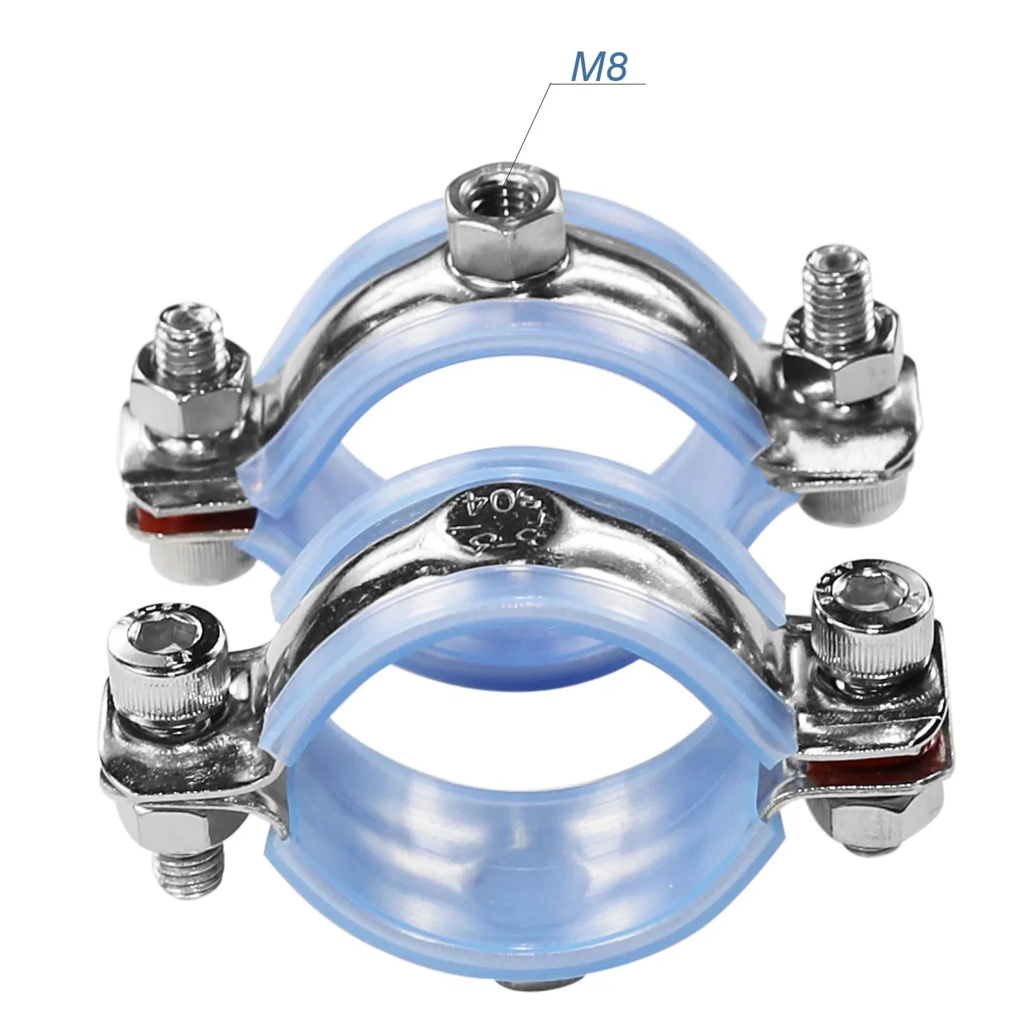Split Ring Pipe Hanger Heavy-Duty Pipe-Supports with Blue Rubber