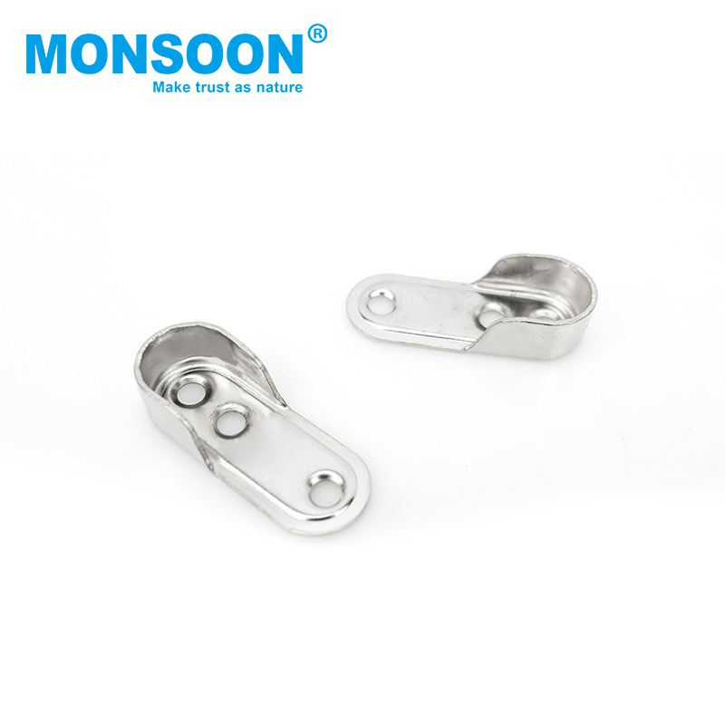 Kitchen Cabinet Shelf Holder Wardrobe Closet Clothes Iron Tube Supports Holder Nickle Plated Pipe Hanger Oval Tube Support for Wardrobe