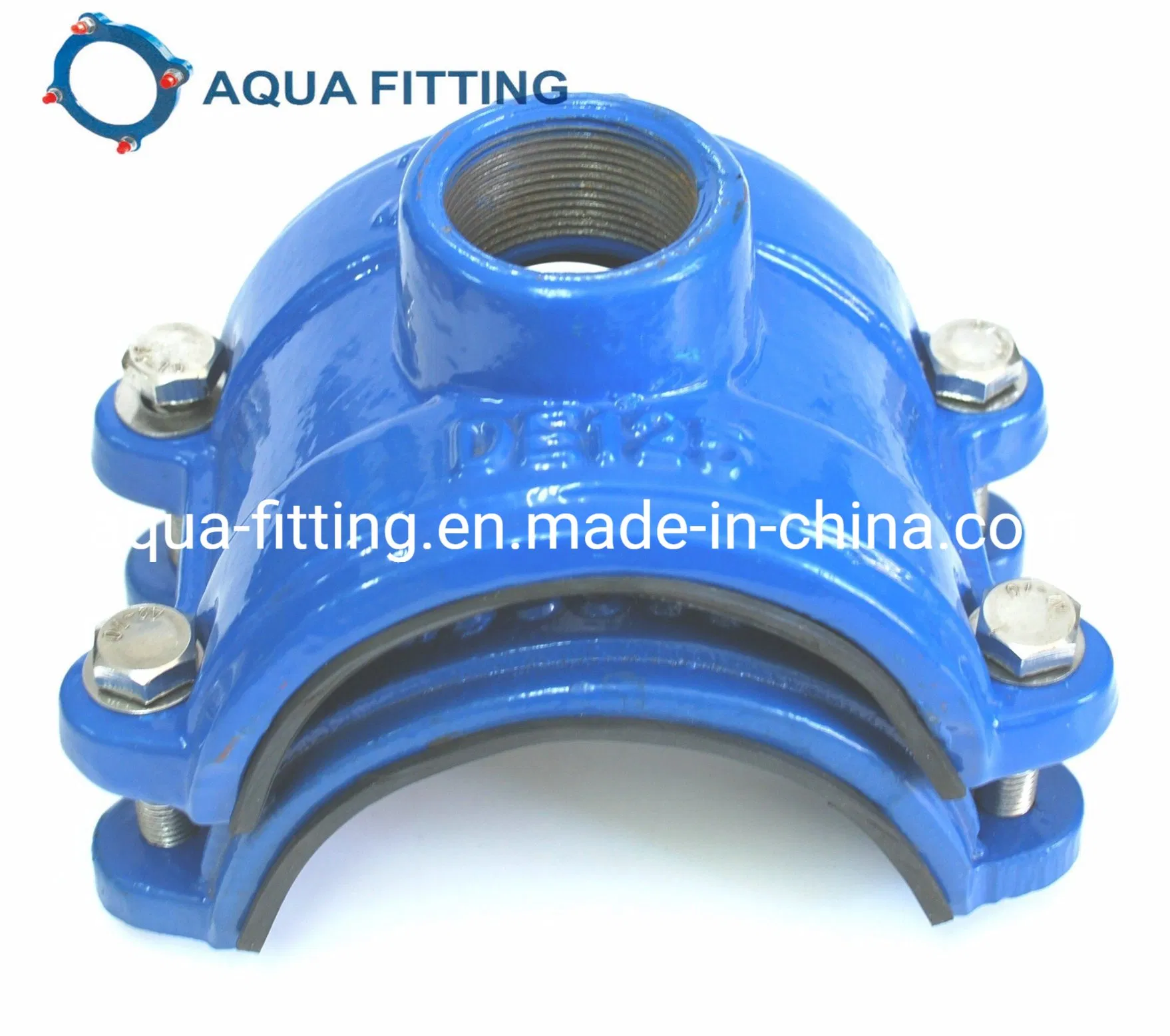 Ductile Iron Fitting Tapping Saddle for PVC PE Pipe Clamp
