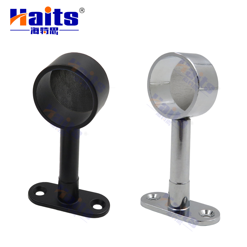 Furniture Black Holder Zinc Alloy Round Tube Pipe Support