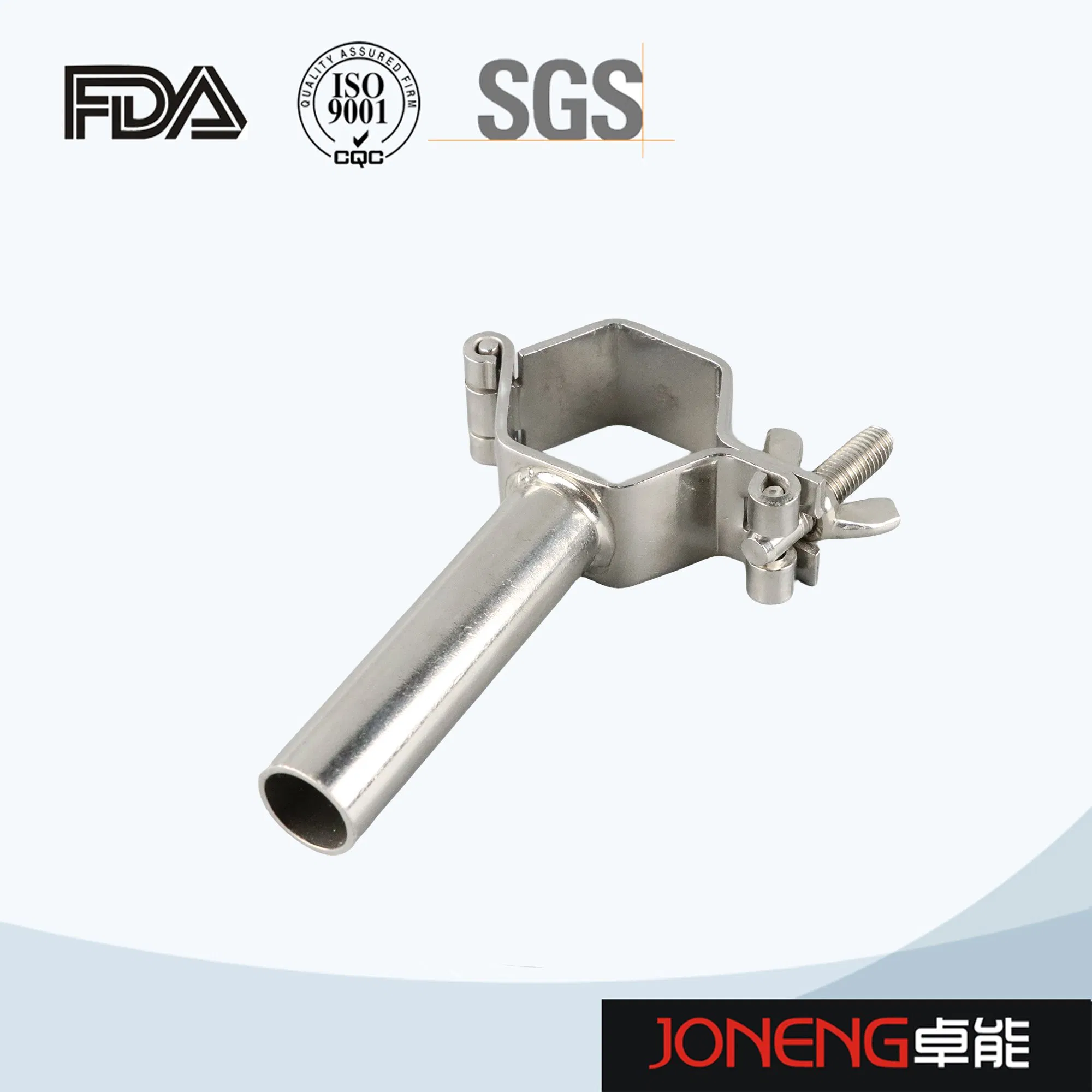 Stainless Steel Customized Thread Fixing Pipe Clamp Fixed Support with Plate