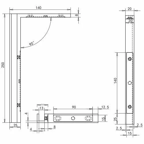 Glass Clamp Support Corner 6