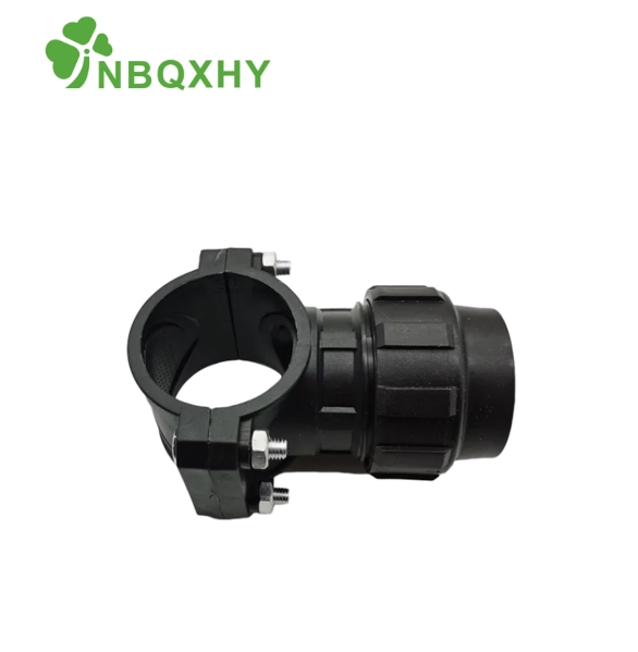Hot Sales Pipe Fitting Female Thread PP Clamp Saddle with Reinforcing Ring