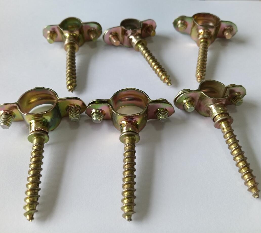 Steel Hose Clamp M7 Pipe Clamp with Yellow Zinc Plated Light Duty Clip