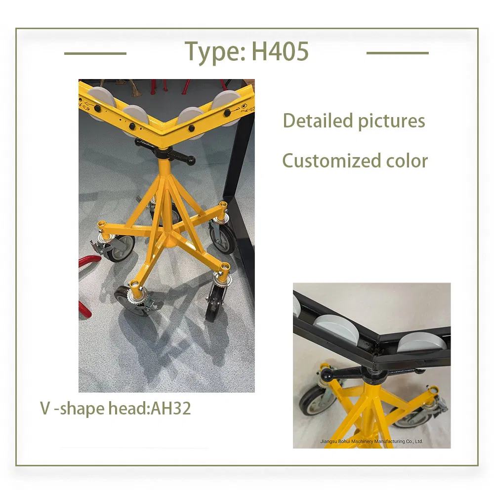 New Model H405 Pipe Stands Big Steel Pipe Support 40 Inch with Roller Bracket Multi Function Tube Support