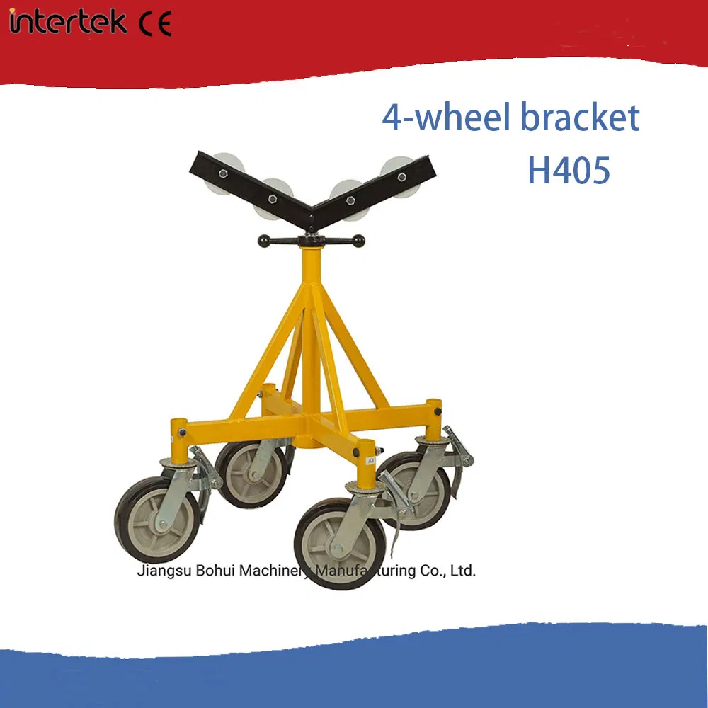 V Type Roller Head Pipe Stand Pipe Support with Wheels