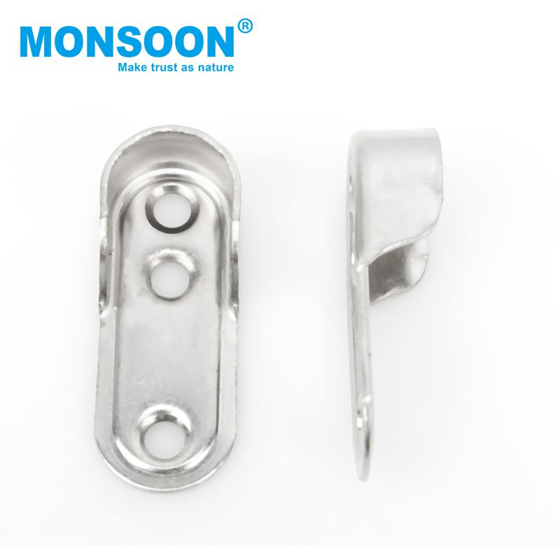 Kitchen Cabinet Shelf Holder Wardrobe Closet Clothes Iron Tube Supports Holder Nickle Plated Pipe Hanger Oval Tube Support for Wardrobe