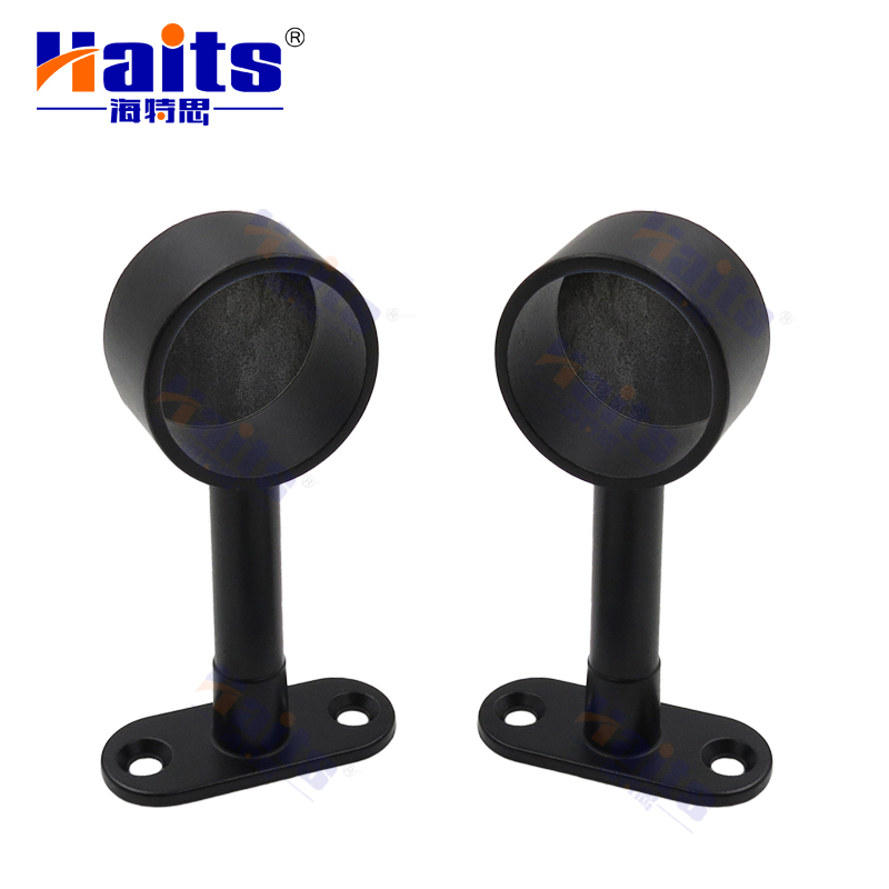 Furniture Black Holder Zinc Alloy Round Tube Pipe Support