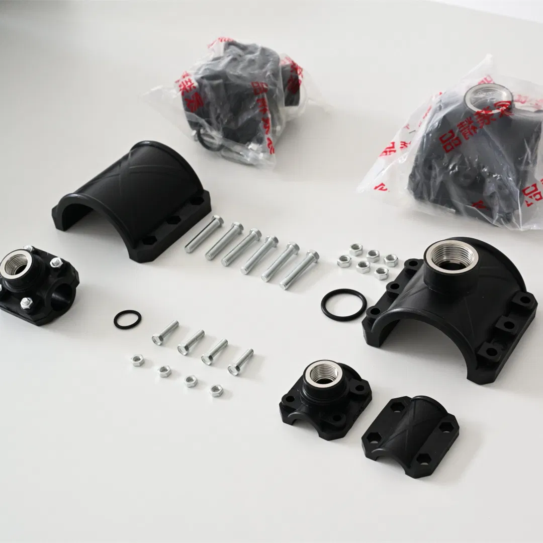 Factory Price Industrial-Grade PE80 PE100 PE200 Plumbing Fittings HDPE Clamp Saddle with Reinforcing Ringhdpe Pipe Compression Fittings
