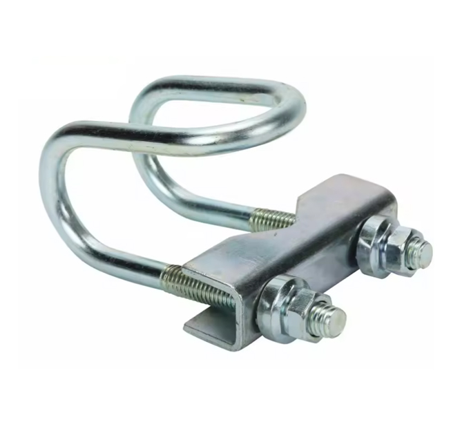 Double U-Bolt Pipe Clamp Support Rod Clamping Single-Pole Channel Accessory Pipe Frame Seismic Swaying Support Lateral Support