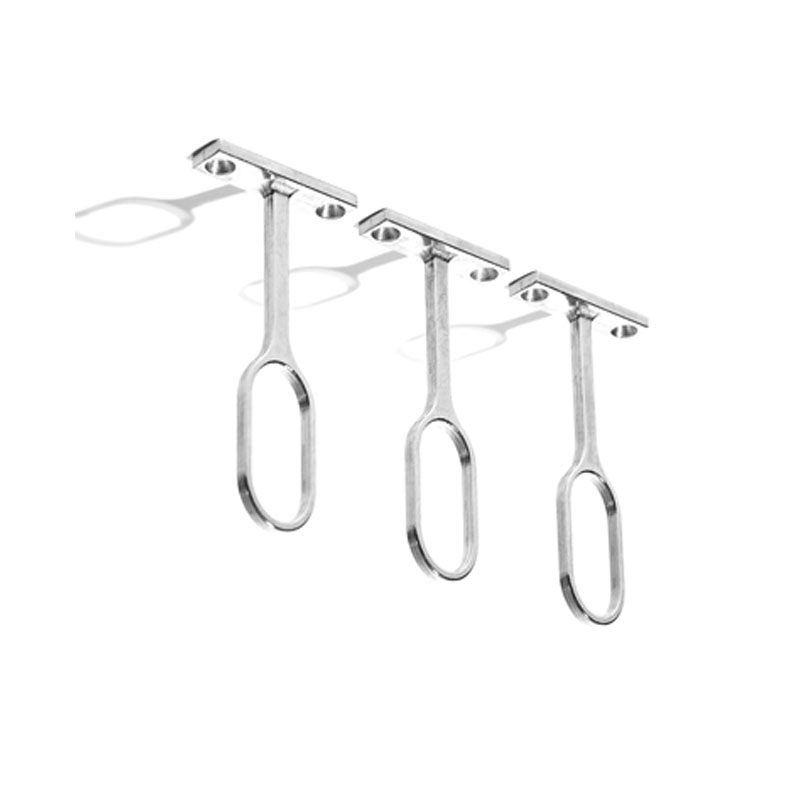 Zinc Alloy Oval Tube Holder Wardrobe Rail Support Pipe Fitting