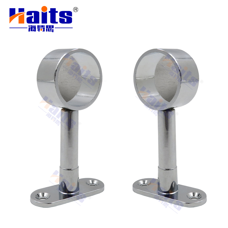 Furniture Black Holder Zinc Alloy Round Tube Pipe Support